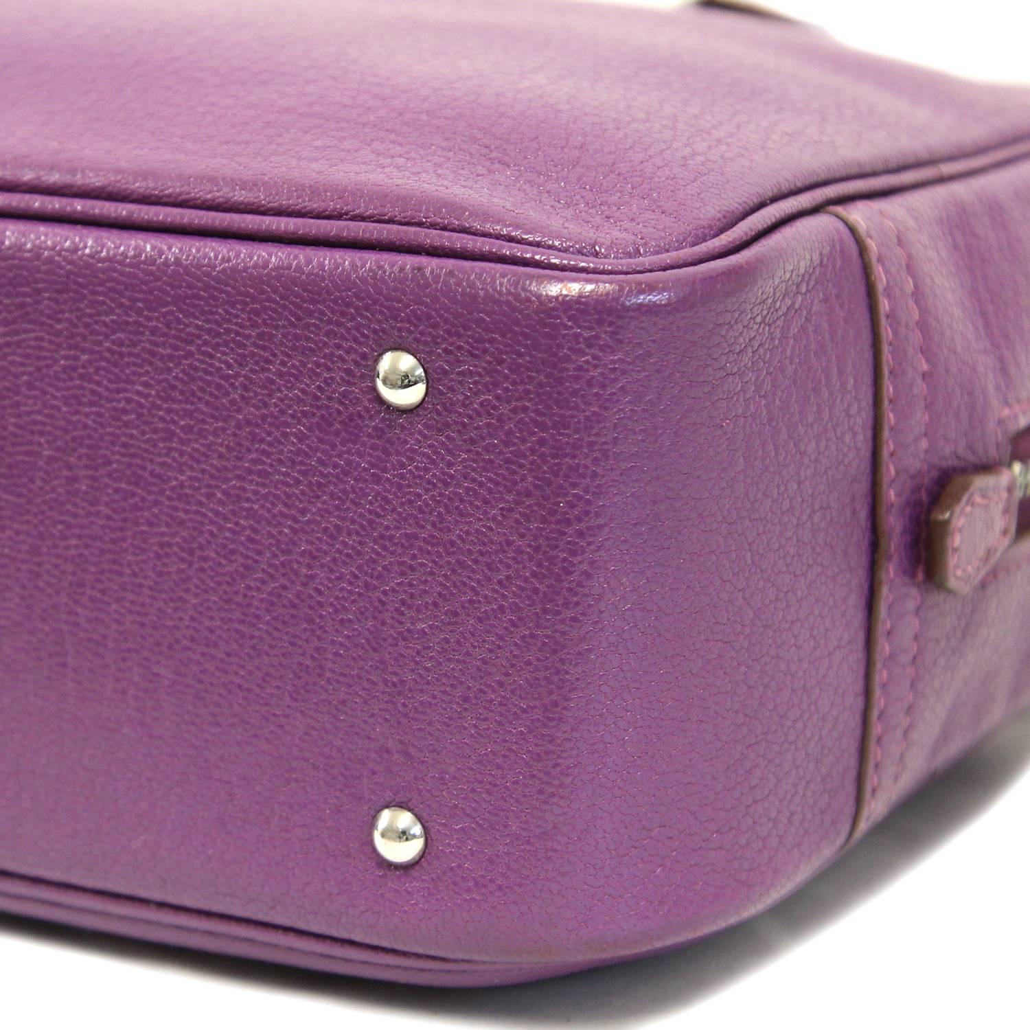 Women's or Men's 2000s Hermès Purple Leather Hand Bag