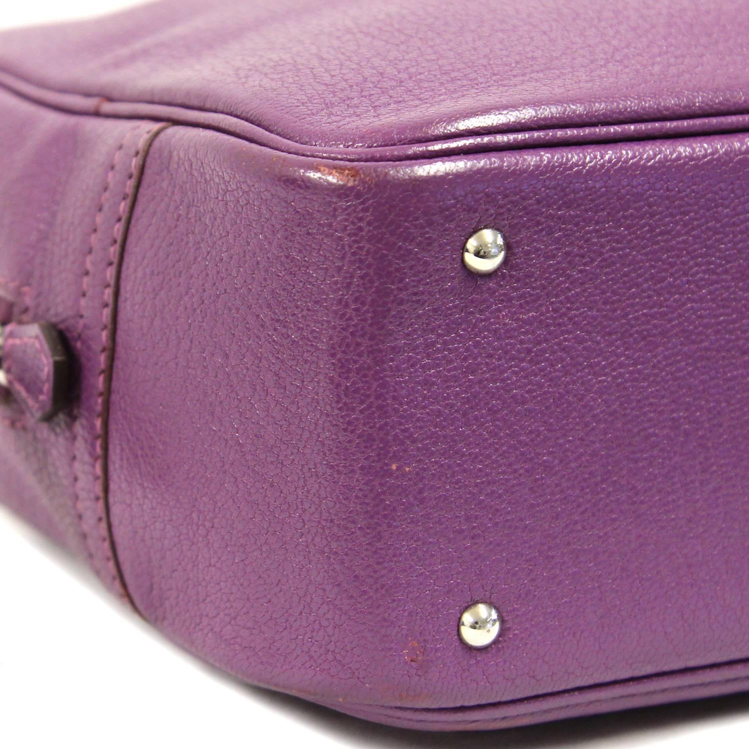 2000s Hermès Purple Leather Hand Bag 1
