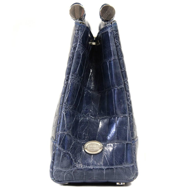 2000s Colombo Blue Grey Crocodile Leather Handbag at 1stDibs colombo