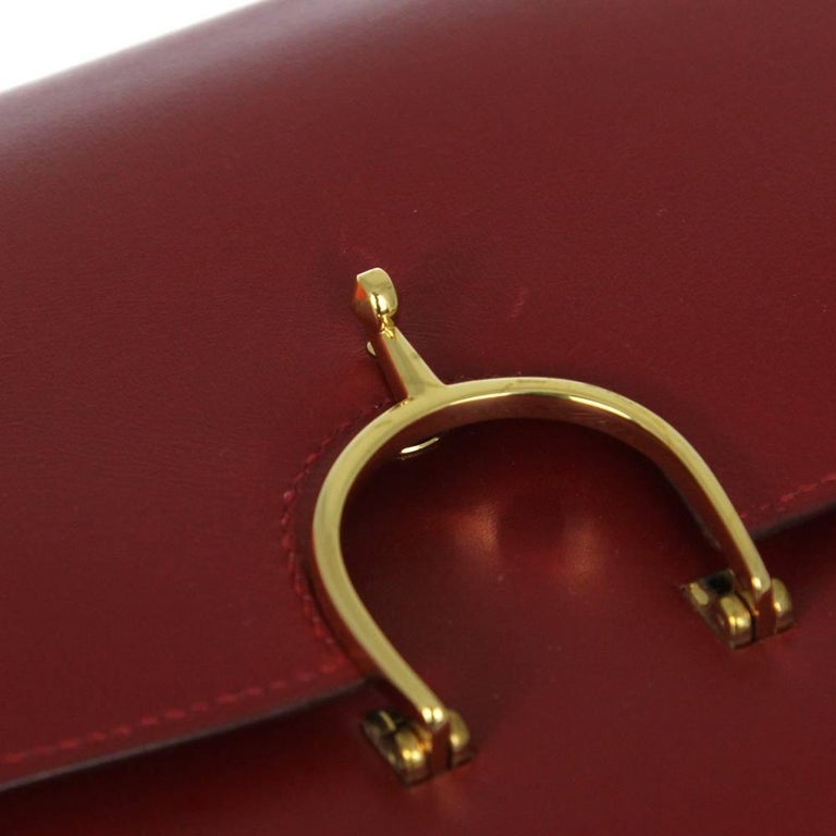 1990s Hermès Red Leather Air Cabal Stirrup Bag at 1stDibs