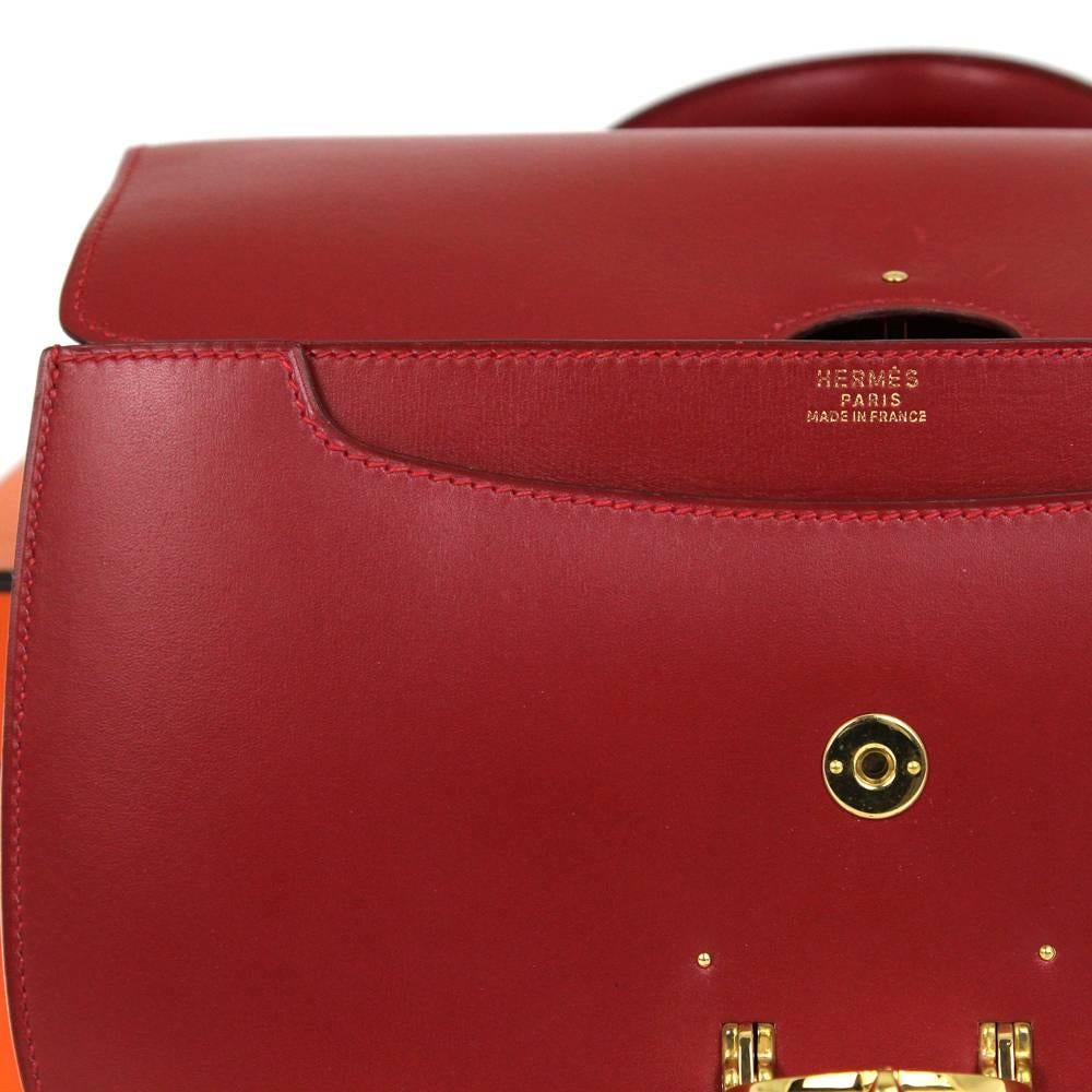 1990s Hermès Red Leather Air Cabal Stirrup Bag 1