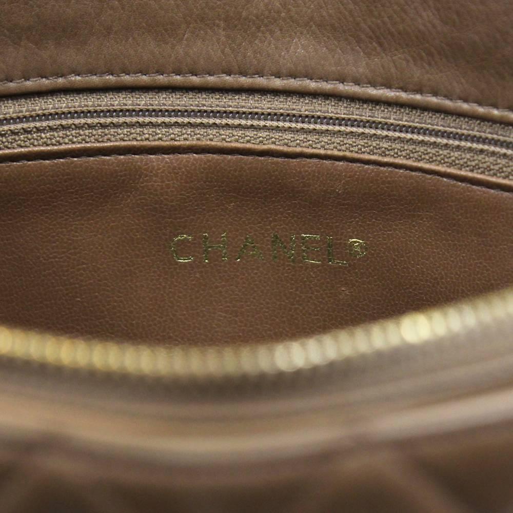 1990s Chanel Brown Leather Matelassé Bag 1
