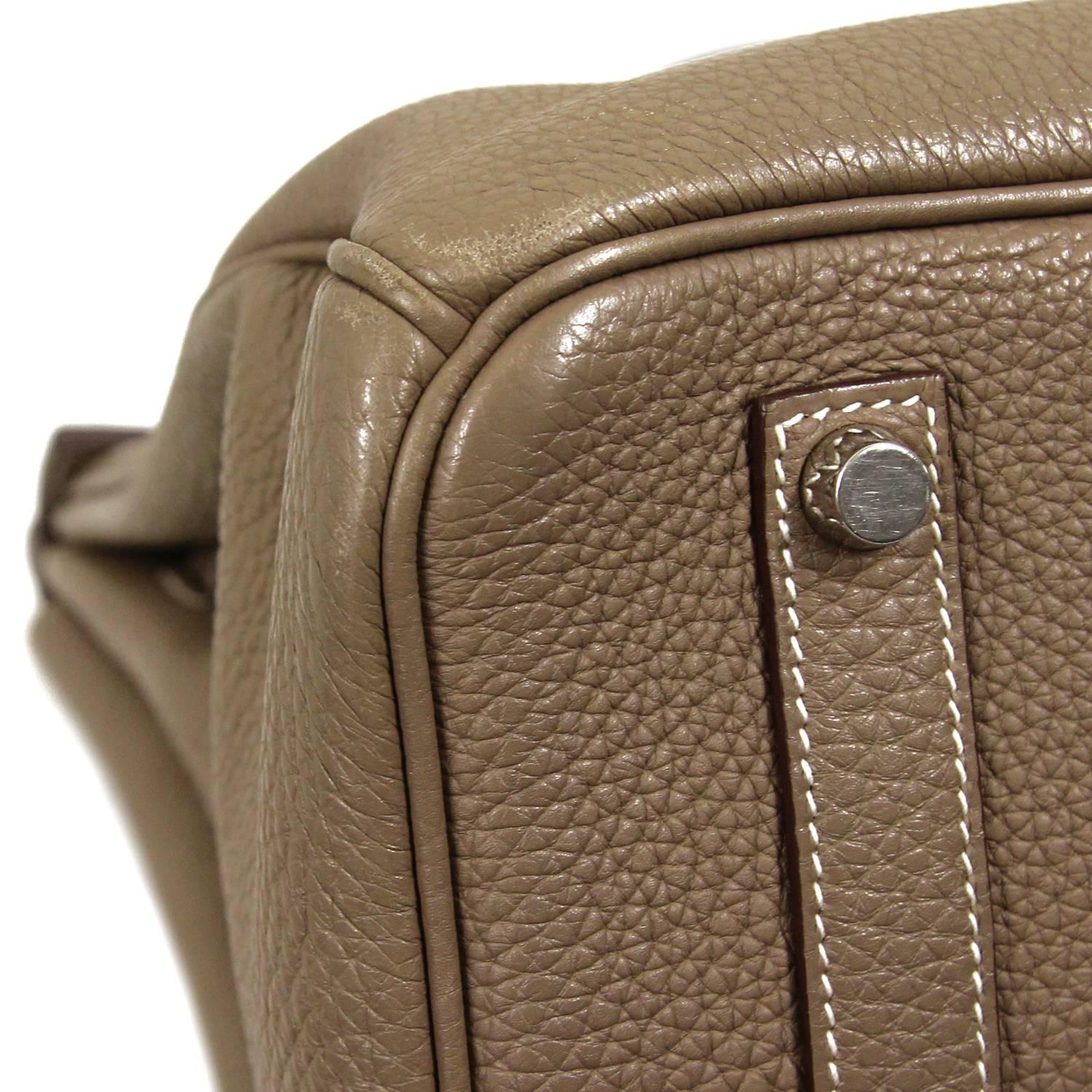 2000s Hermès Étoupe Taurillon Clemence Leather Birkin Bag 35cm 4