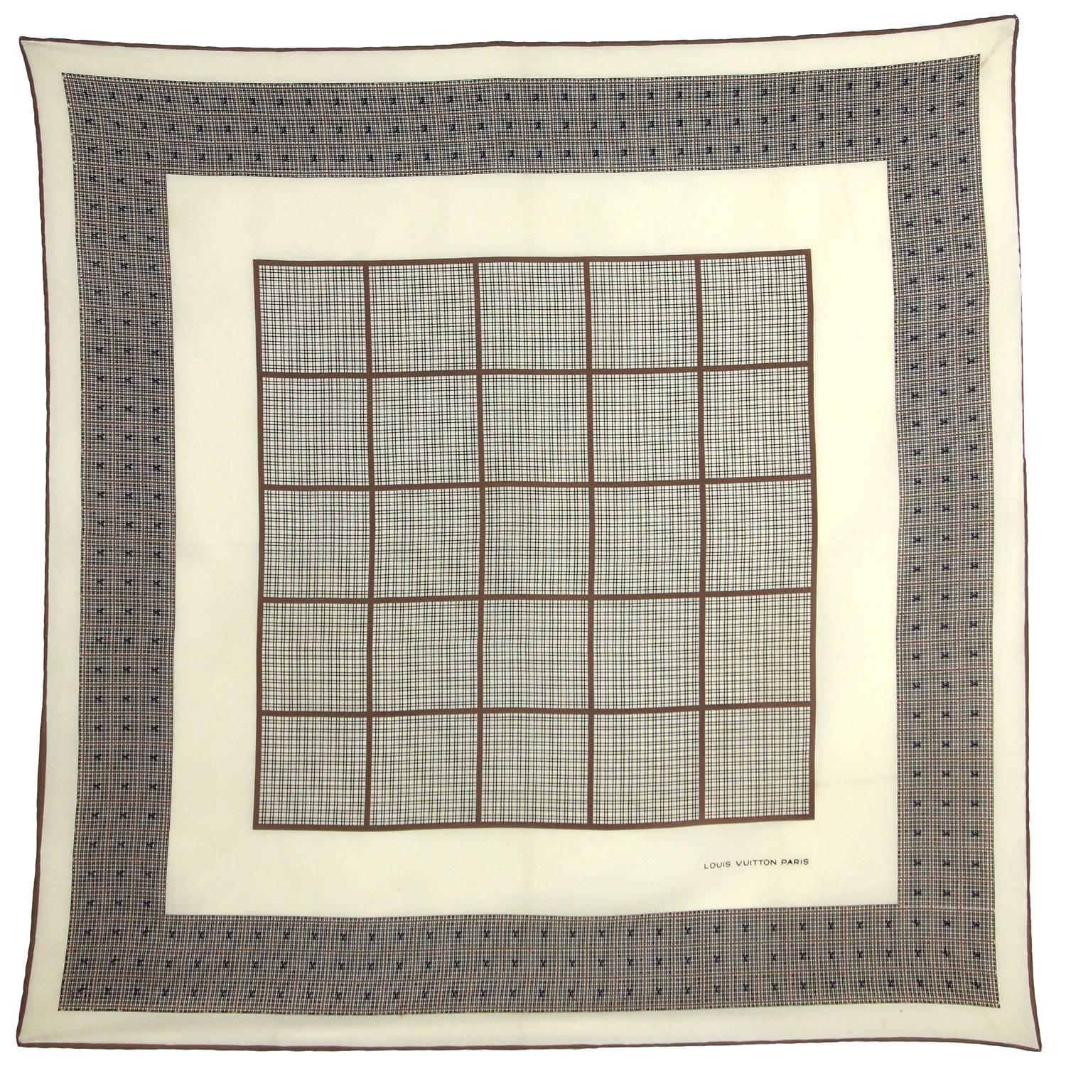 1990s Louis Vuitton Geometric Pattern Silk Scarf