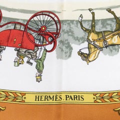 1990s Hermès Multicolor Printed Silk Scarf