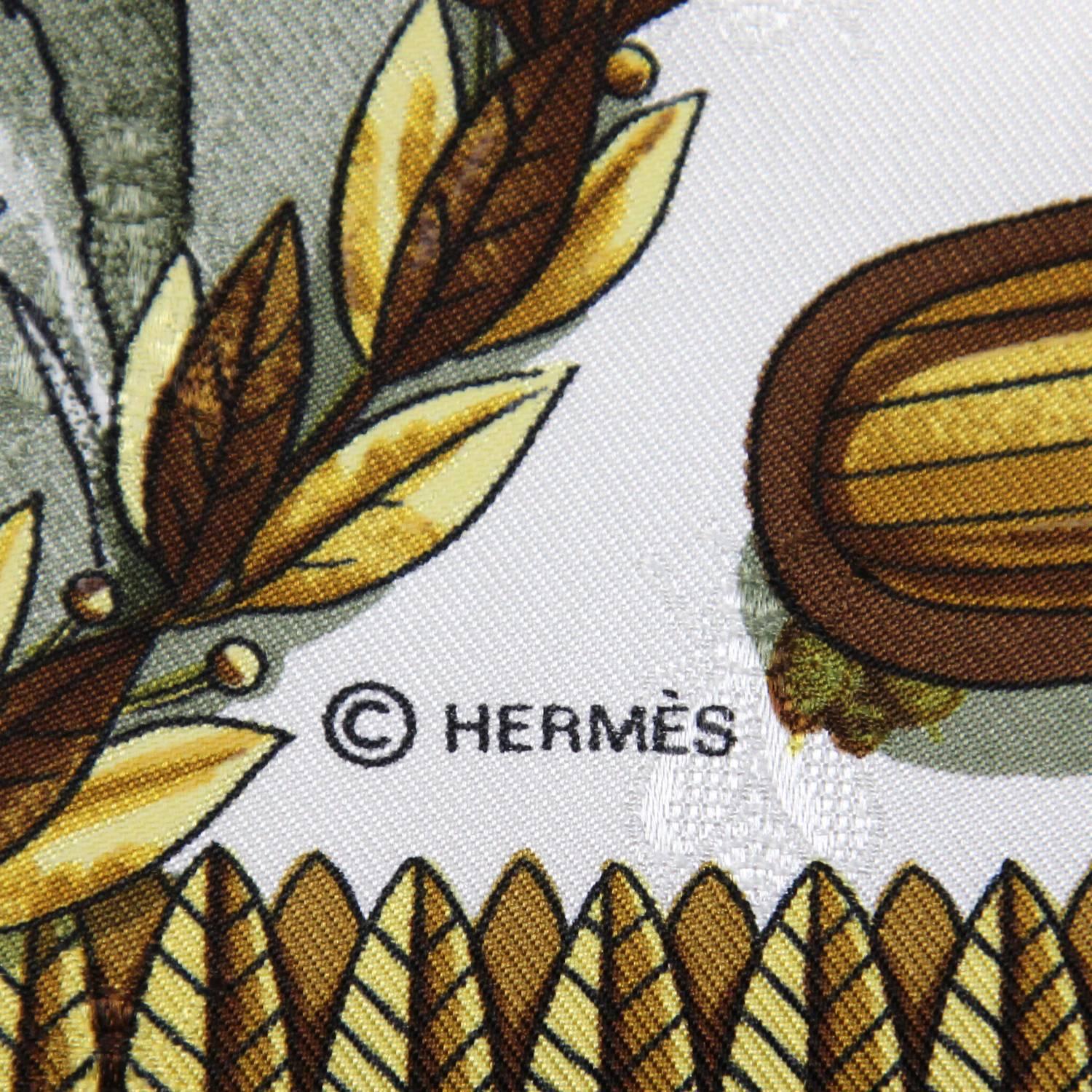 1990s Hermès Multicolor Printed Silk Scarf 4