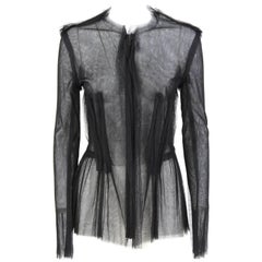 2000s Jeanne Lanvin Black Tulle Veil Top