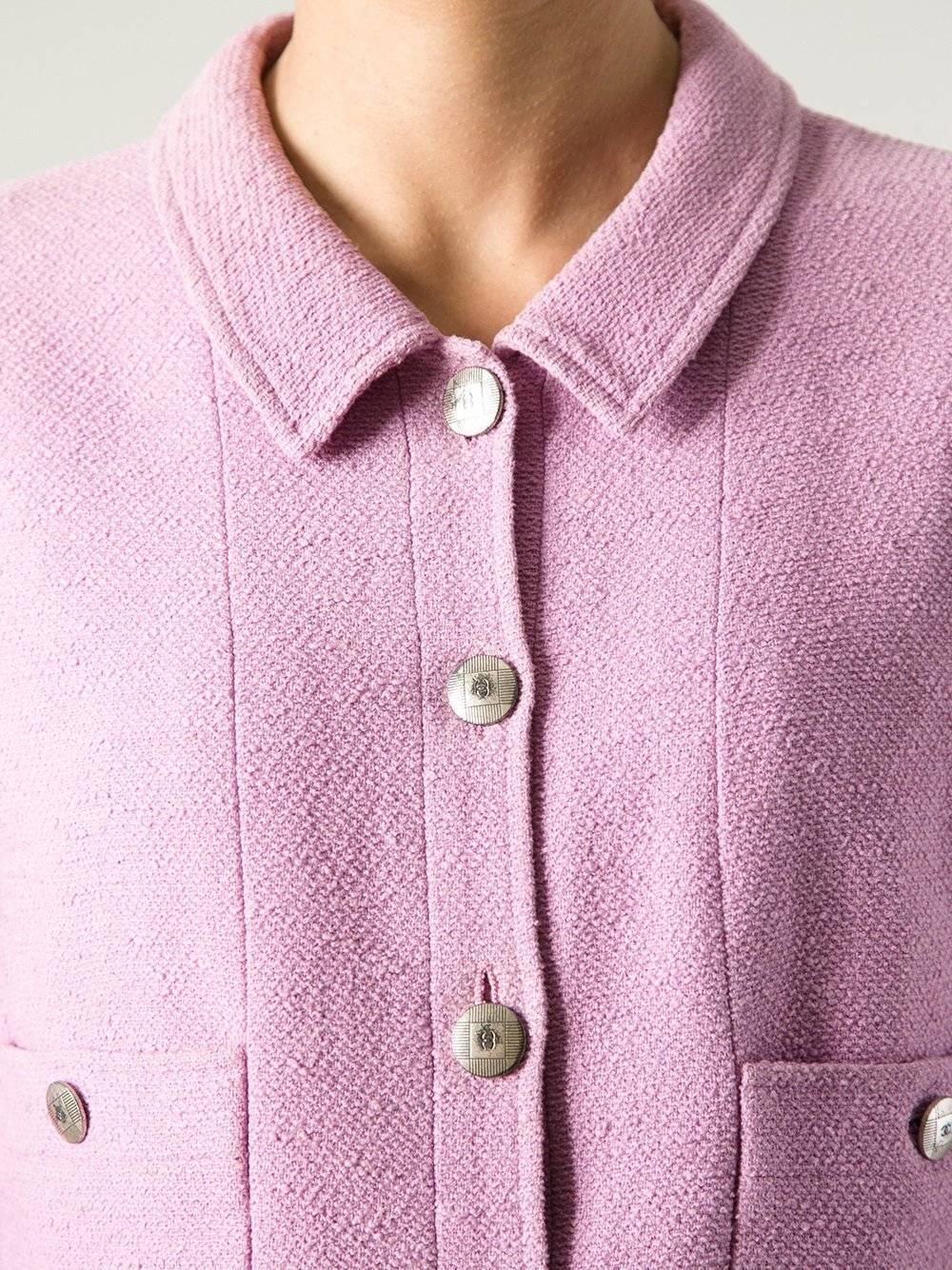 Chanel Pink Cotton Vintage Jacket, 1990s In Good Condition In Lugo (RA), IT