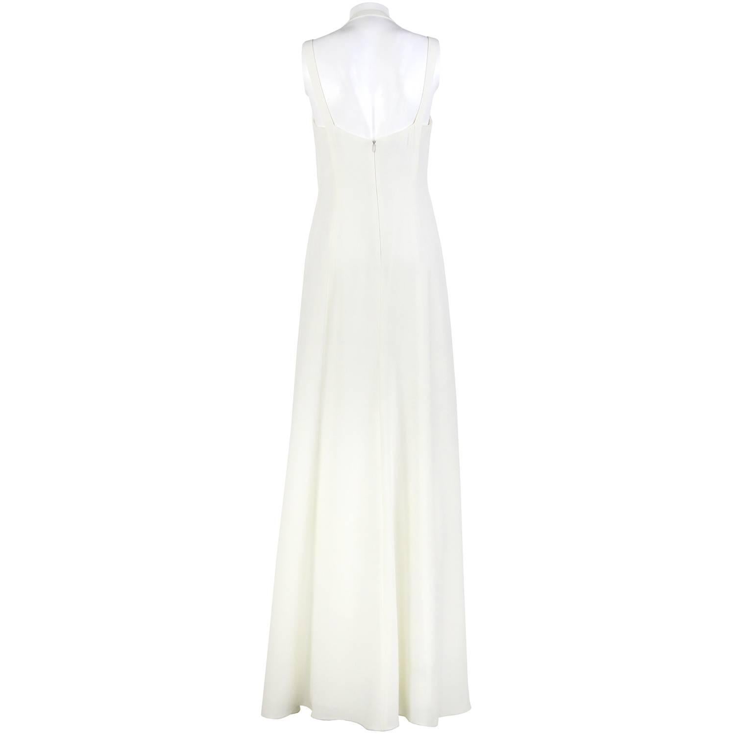 Gray Armani White Silk Wedding Dress, 2000s