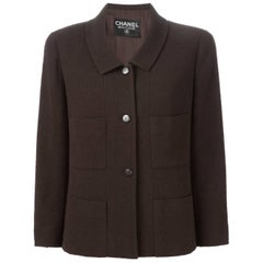 Chanel Brown Wool Vintage Suit, 1990