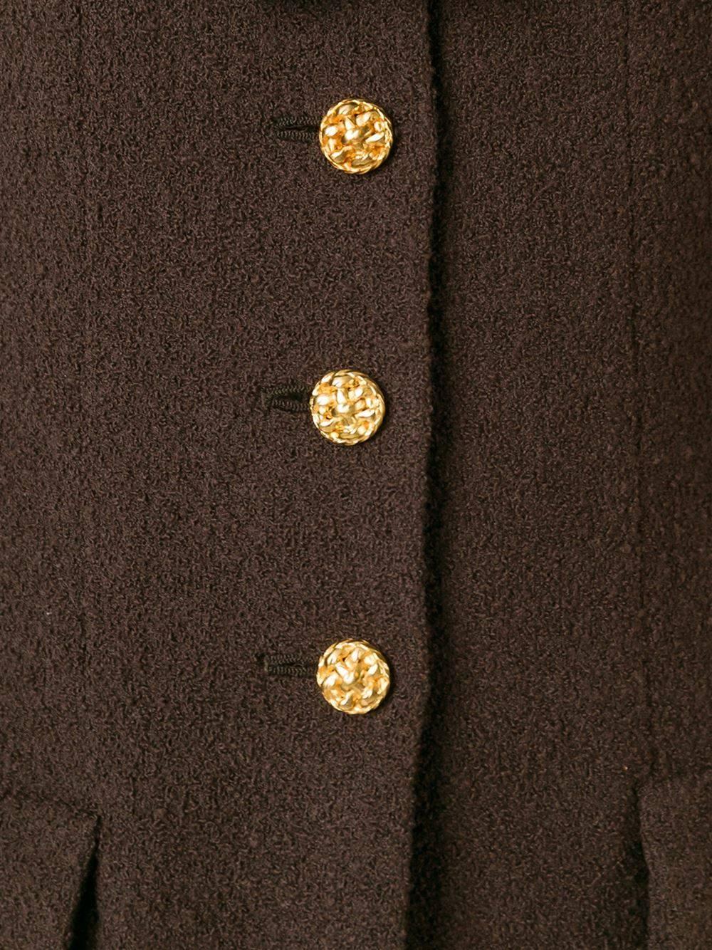 Black Chanel Brown Wool Vintage Suit, 1990s