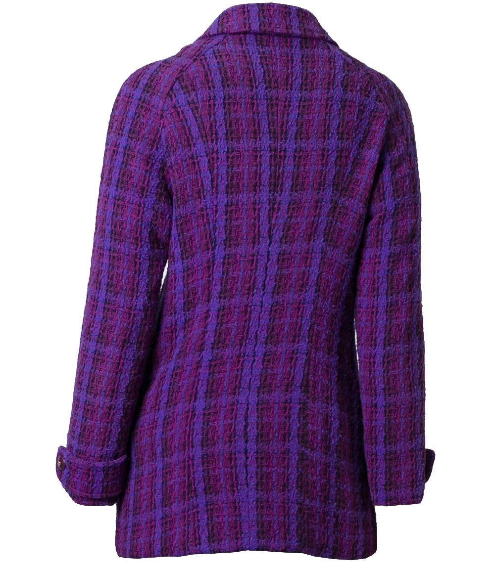Chanel Purple Wool Vintage Jacket, 1990s In Excellent Condition In Lugo (RA), IT