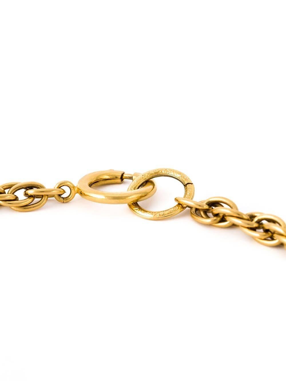 White Chanel Golden Metal Vintage Necklace, 1990s