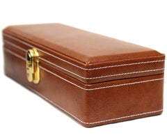 AB Collezioni Brown Leather Watch Cabinet, 1990s