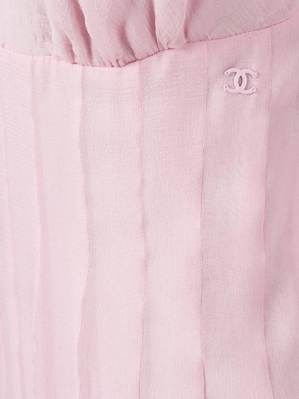 Beige Chanel Pink Silk Vintage Dress, 2000s
