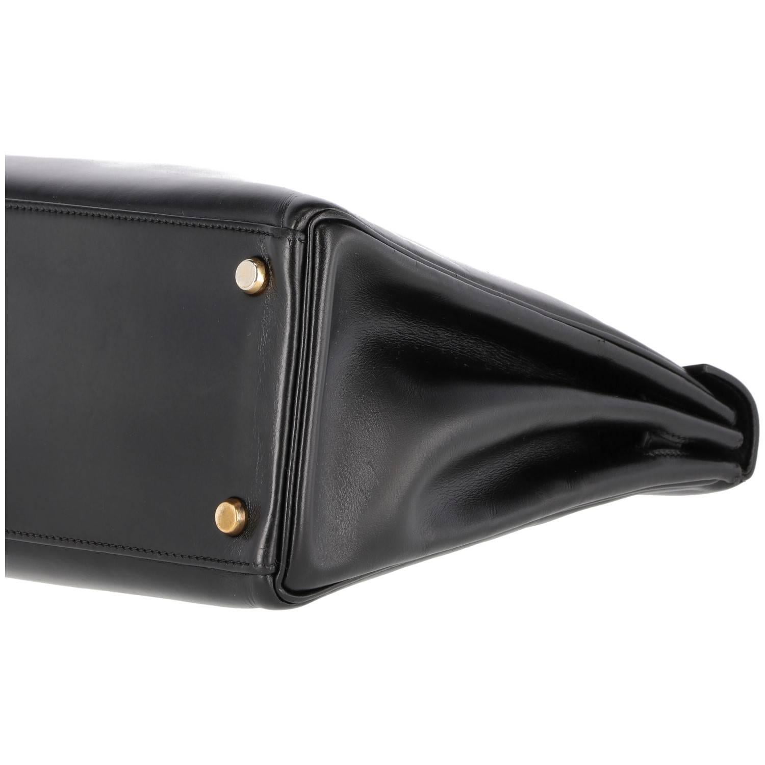 1980s Hermès Vintage Black Leather Kelly Bag 3