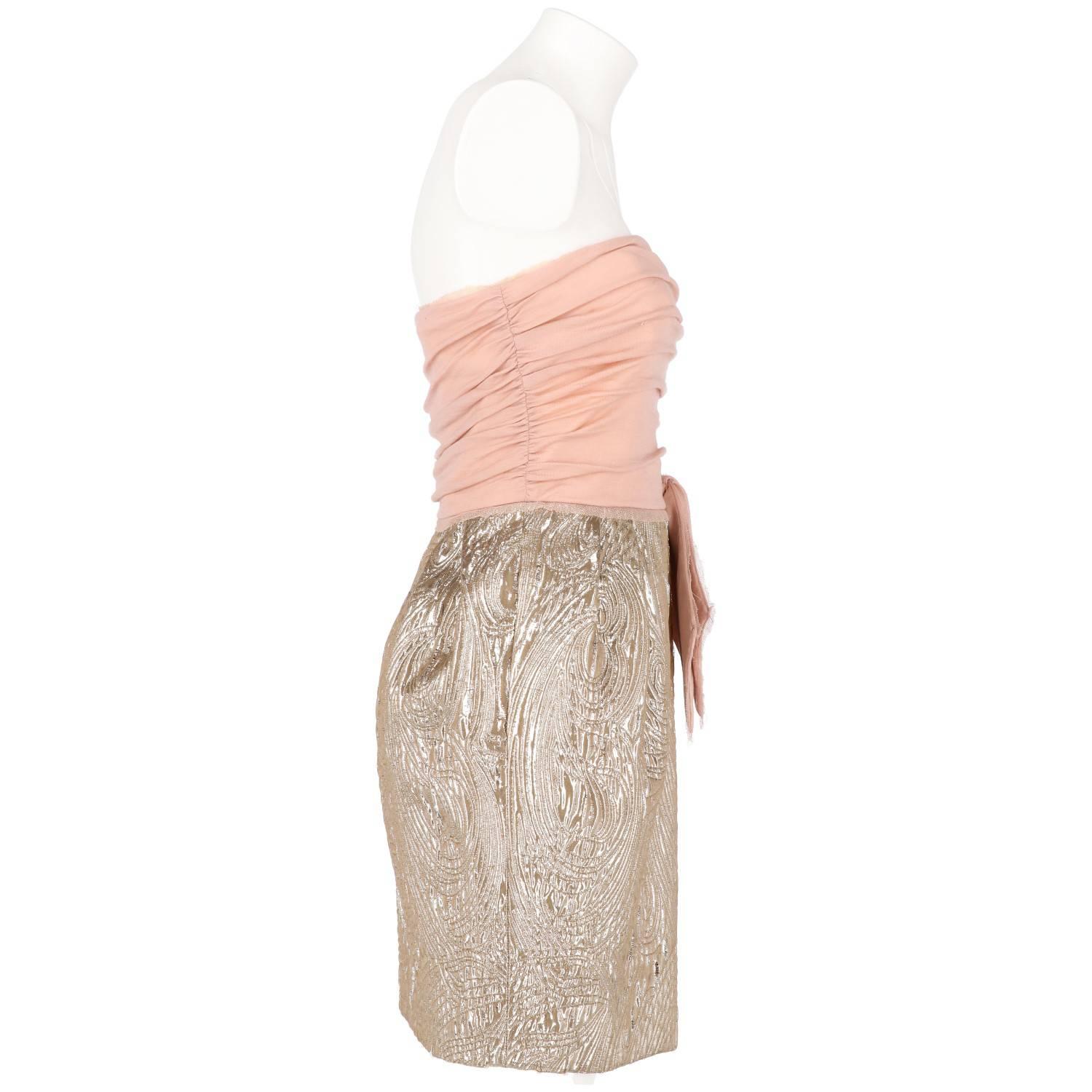 Beige 2000s Emilio Pucci Pink and Silver Vintage Dress