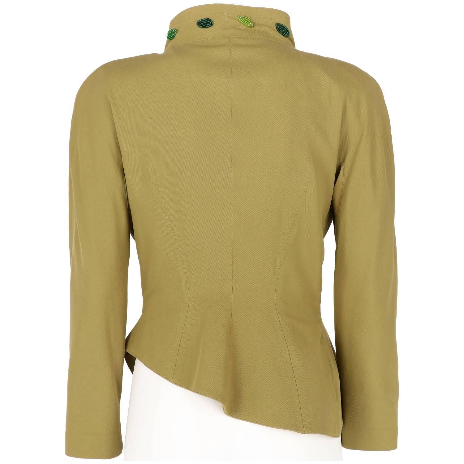 Women's 1980s Thierry Mugler Green Beaded Vintage Jacket
