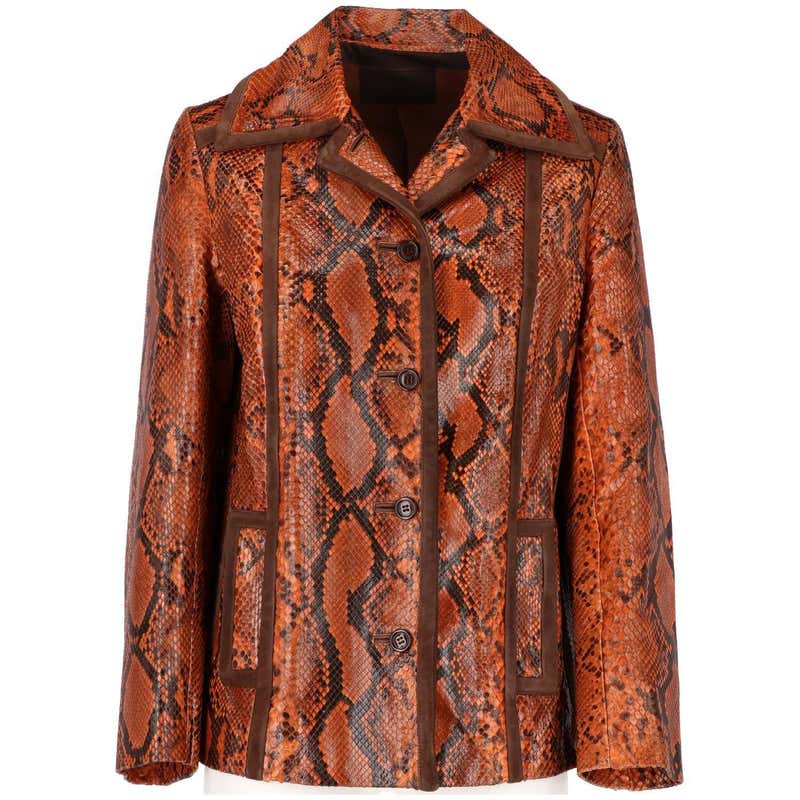 2000s Prada Brown Python Skin Vintage Jakcet at 1stDibs