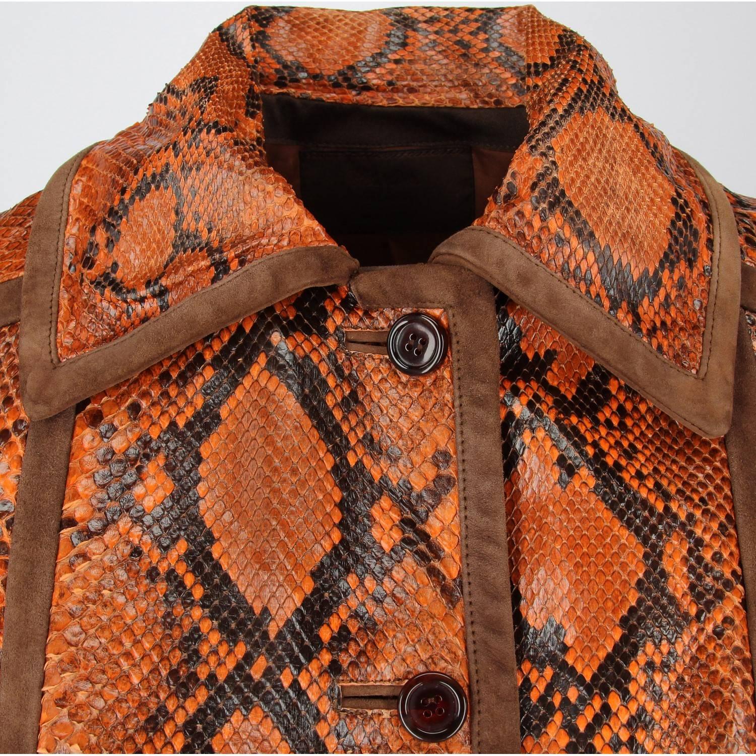 2000s Prada Brown Python Skin Vintage Jakcet 2