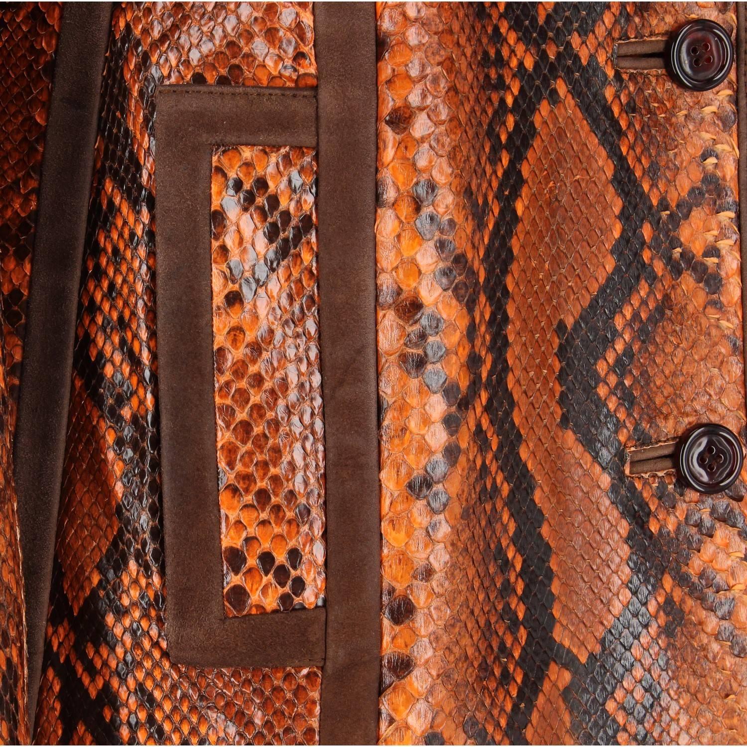 2000s Prada Brown Python Skin Vintage Jakcet 1