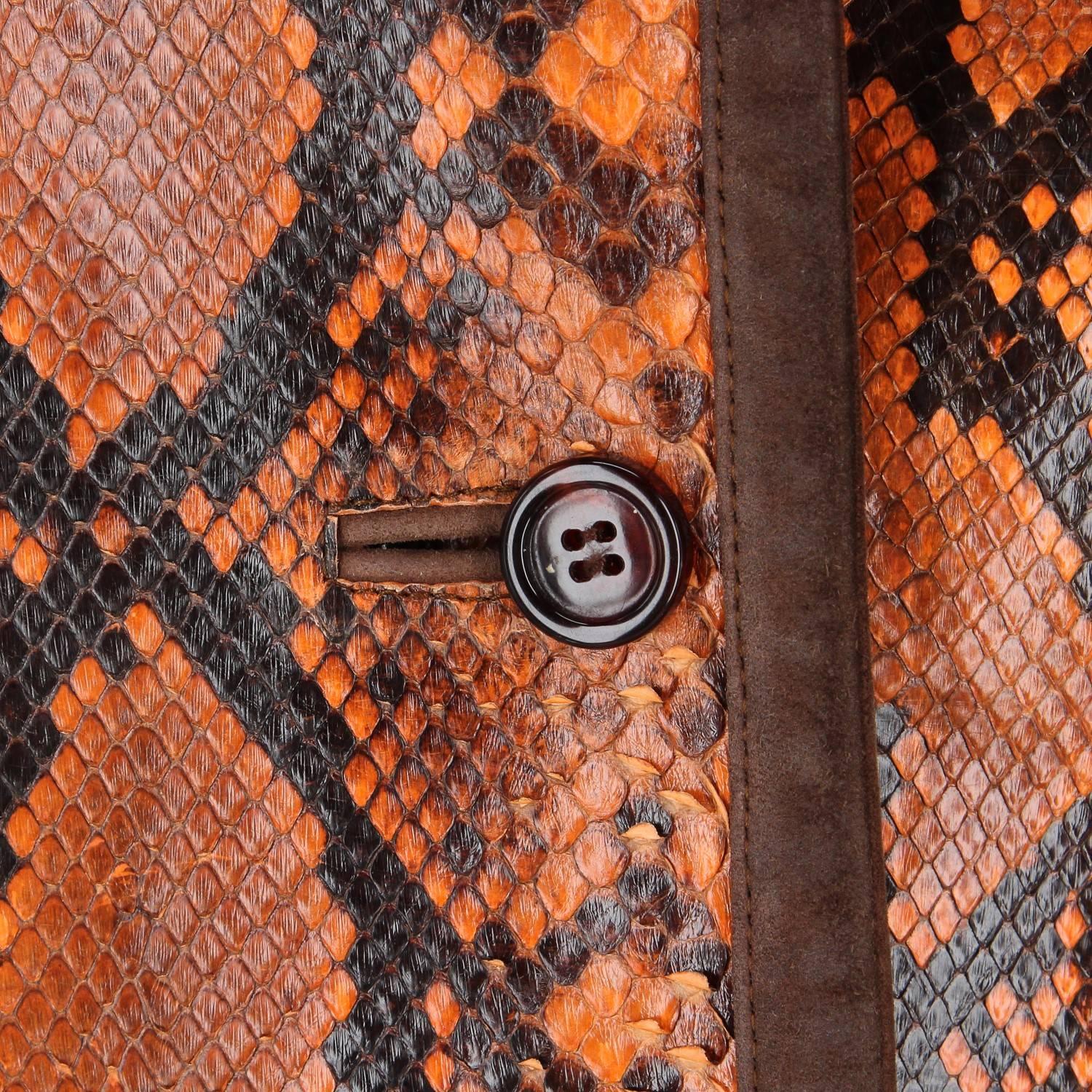 Women's or Men's 2000s Prada Brown Python Skin Vintage Jakcet
