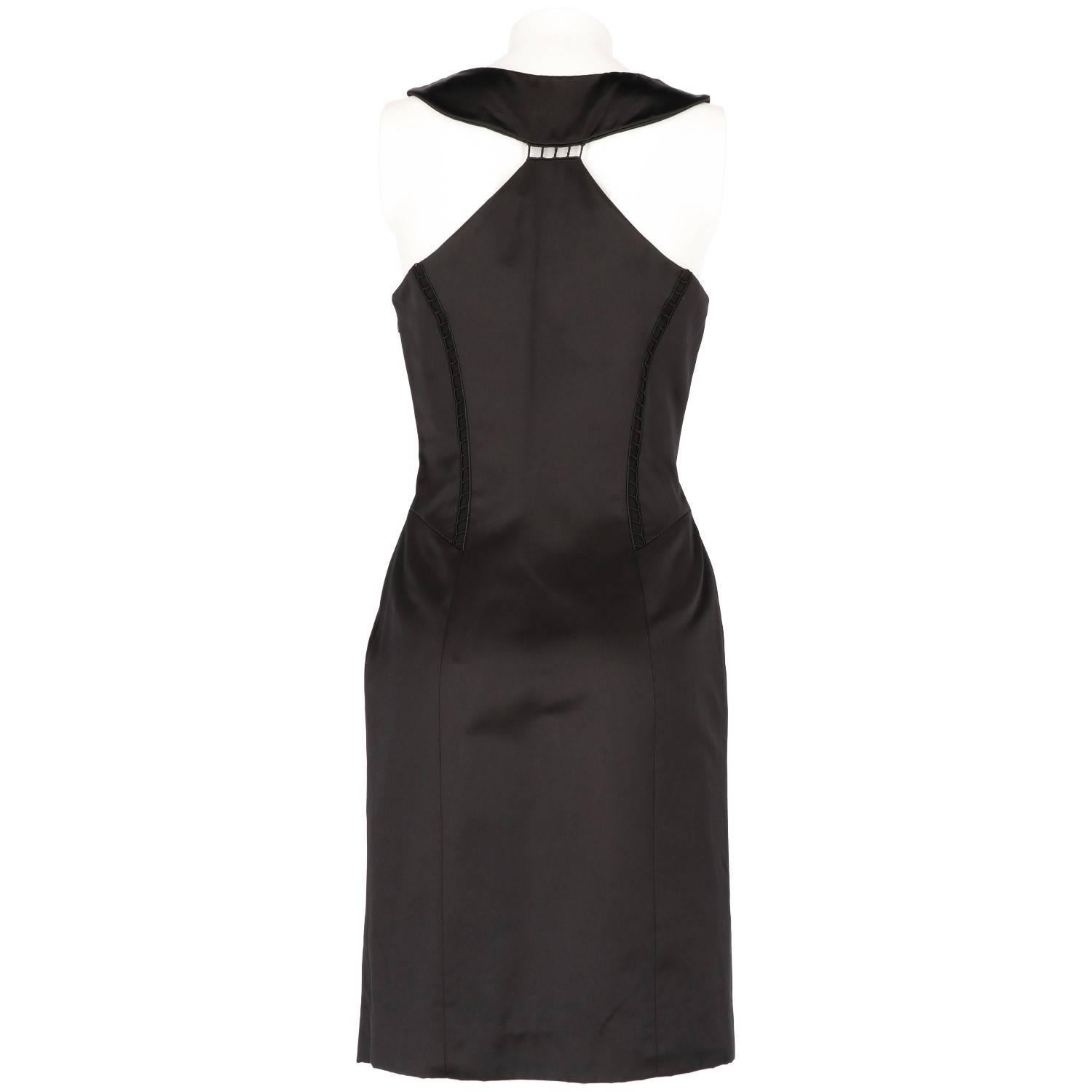 Women's Givenchy Black Silk Vintage Midi Dress, 2000s 
