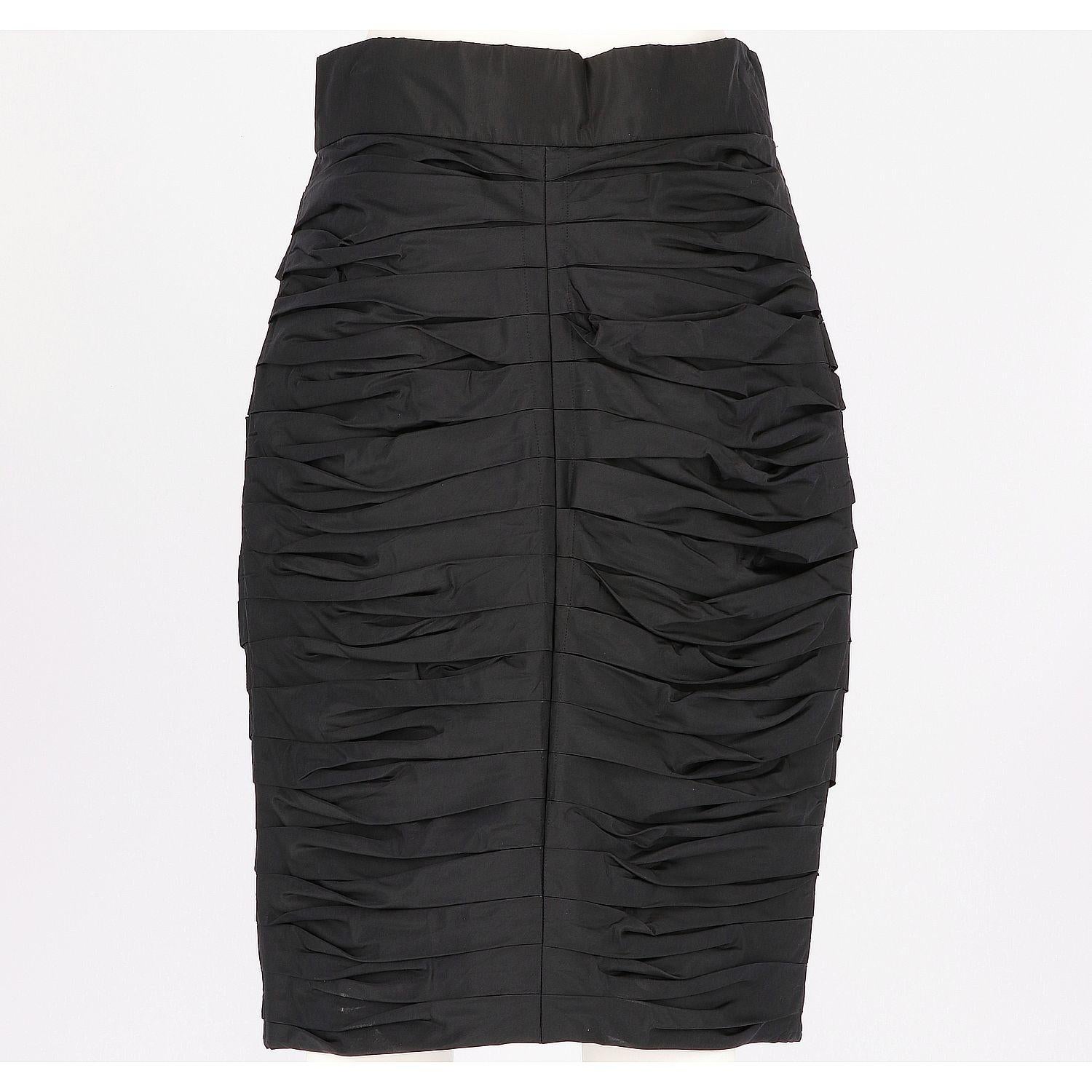 Women's 1980s Lanvin Black Vintage Pencil Skirt