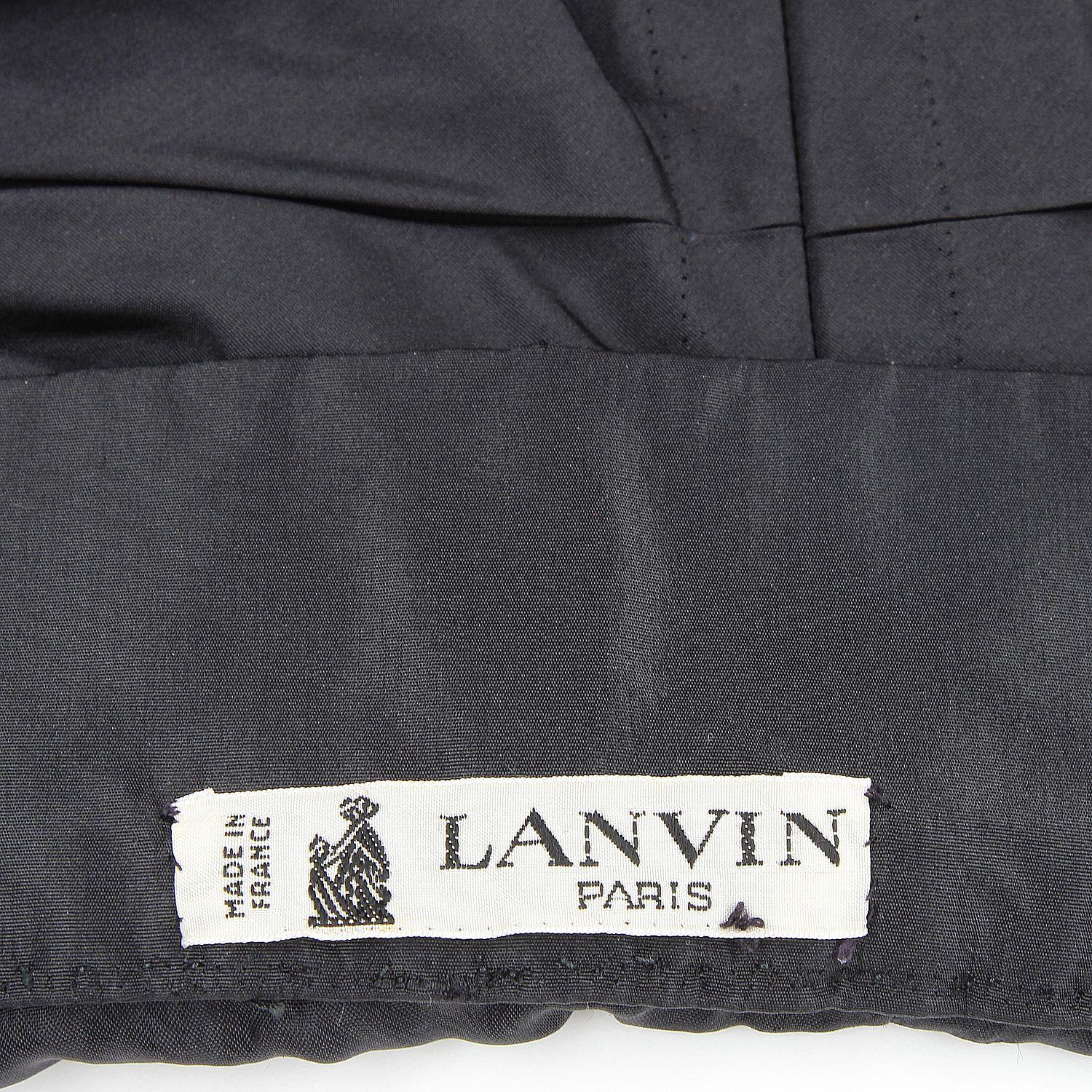 1980s Lanvin Black Vintage Pencil Skirt 2