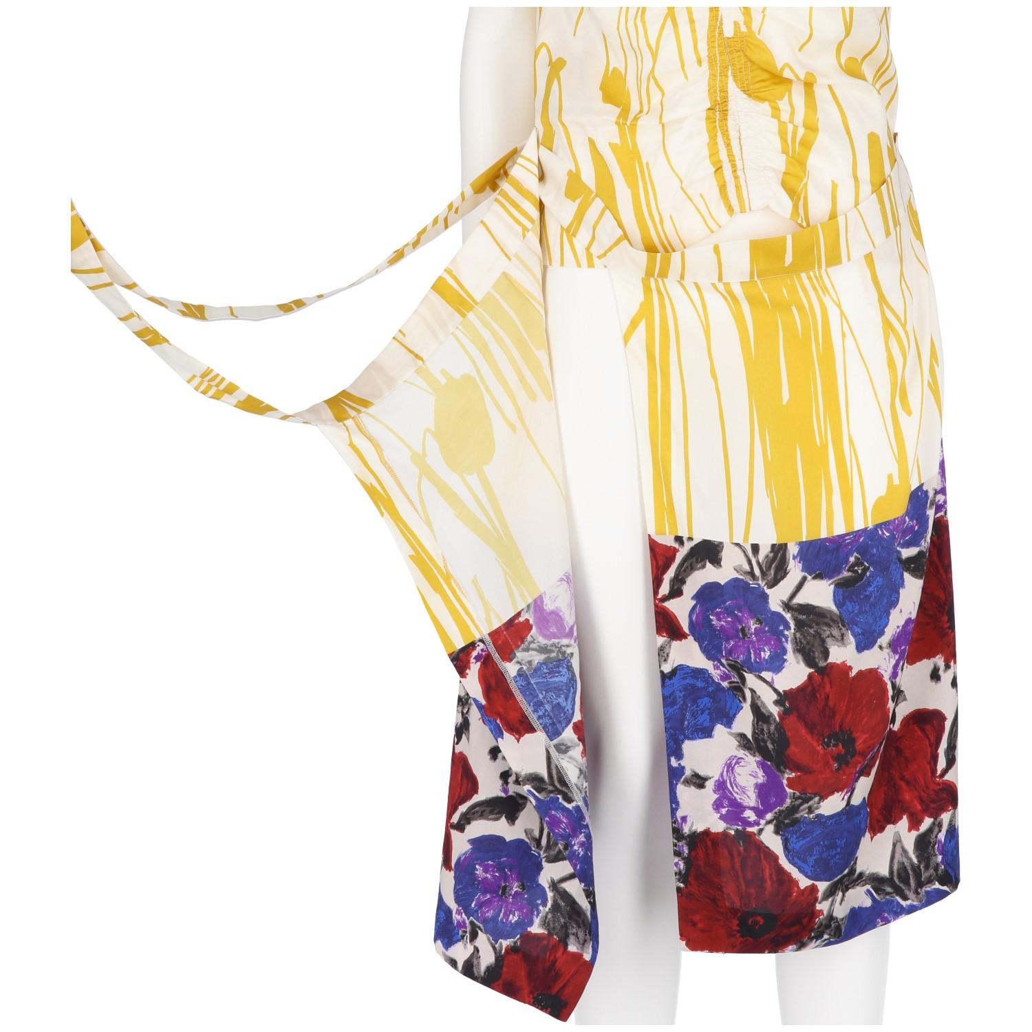 2000s Dries Van Noten Multicolor Printed Silk Dress 3