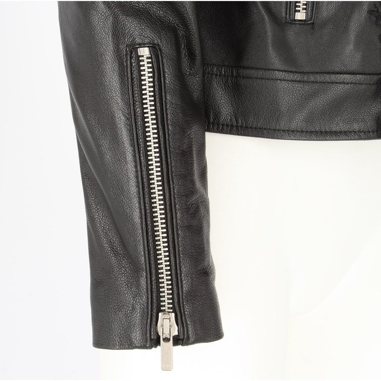 2010s Christian Dior Black Leather Biker Jacket For Sale at 1stdibs
