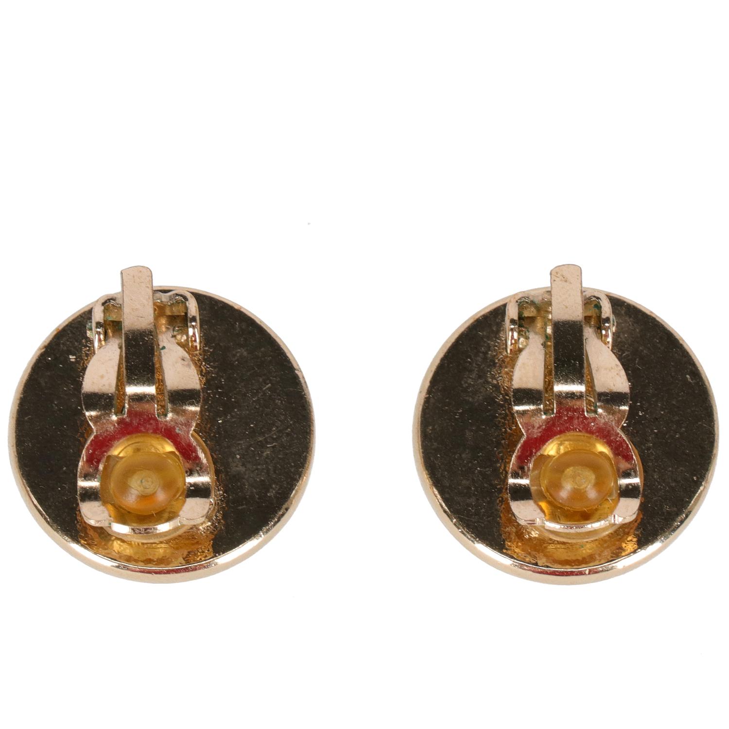 Chanel Gold Metal Vintage Earrings, 1990s  1