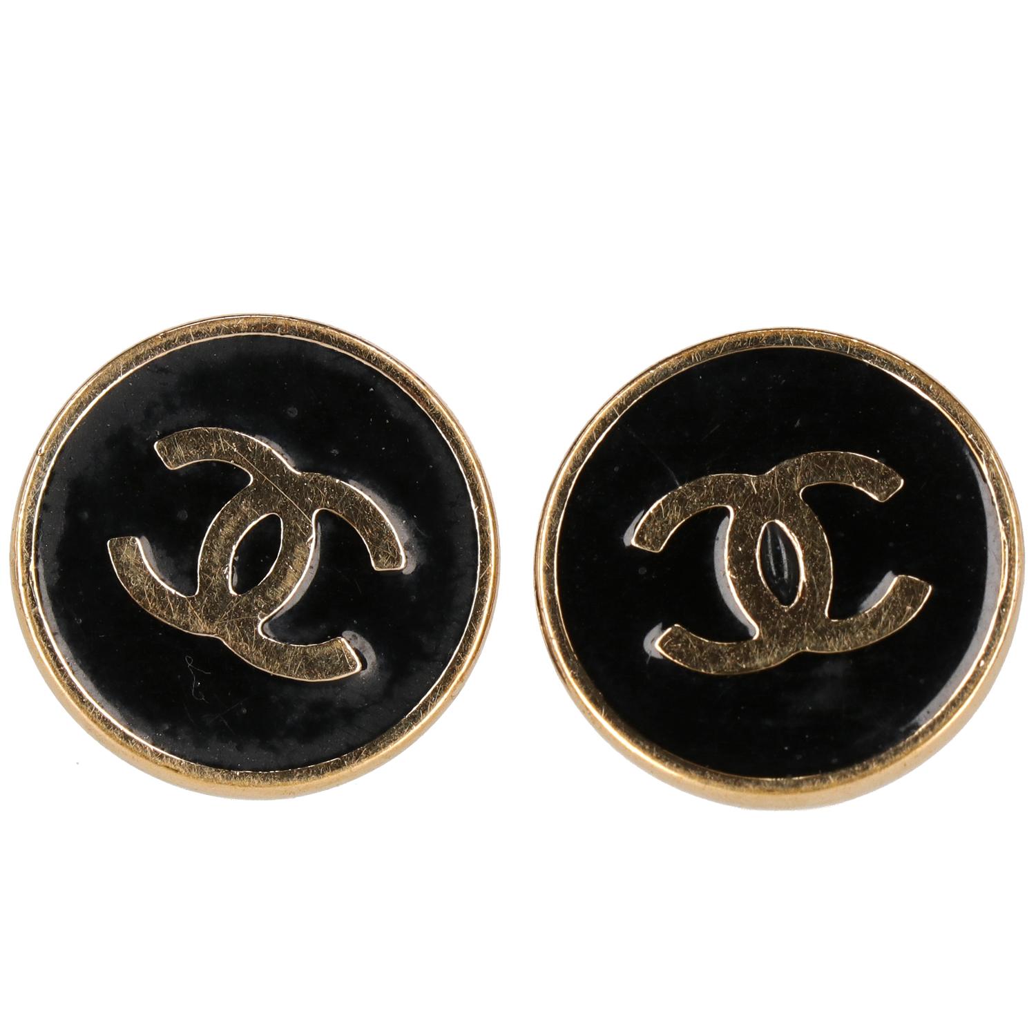 Chanel Gold Metal Vintage Earrings, 1990s 