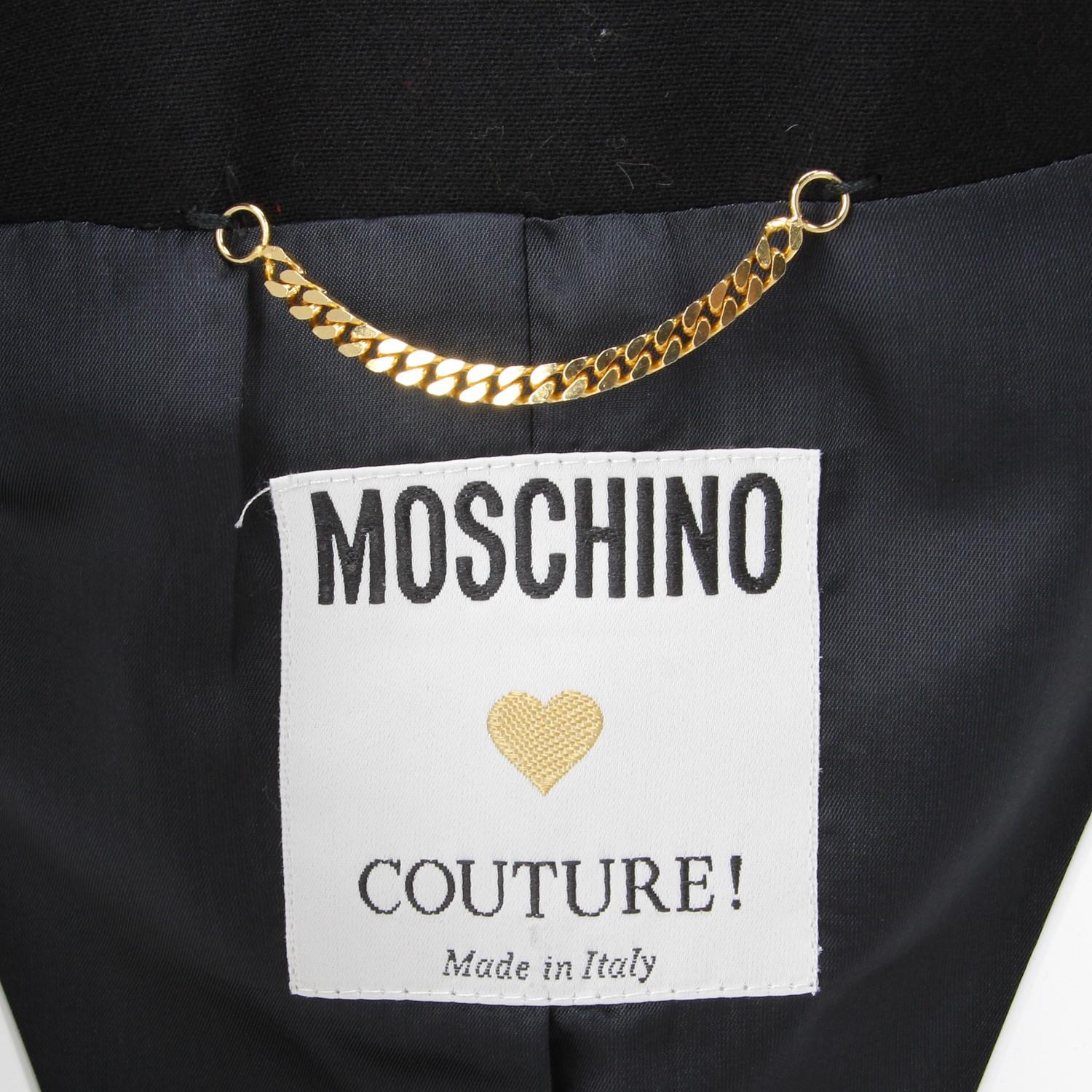 Women's 1990s Moschino Couture wool black jacket