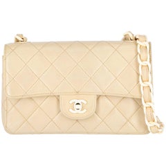 Vintage 1990s Chanel beige leather bag