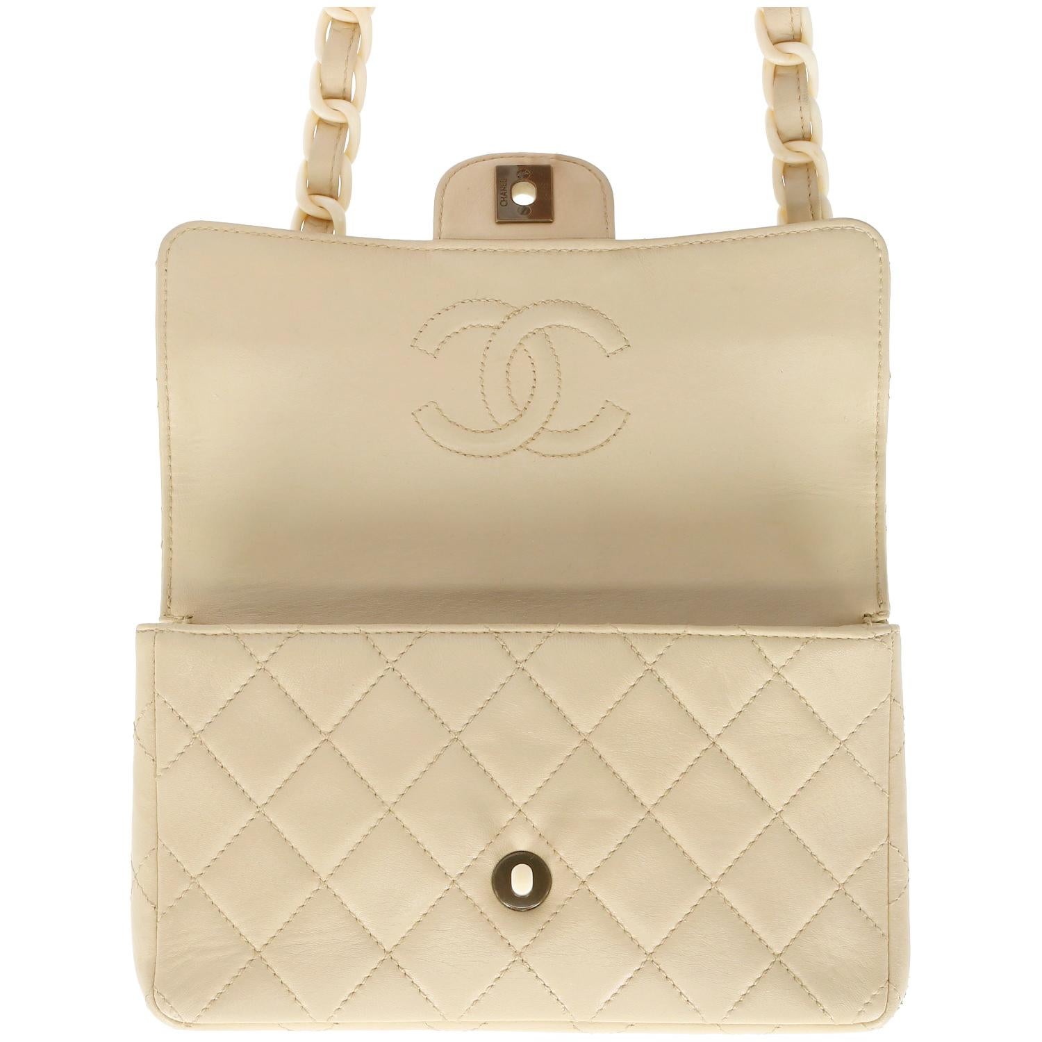 1990s Chanel beige leather bag  4