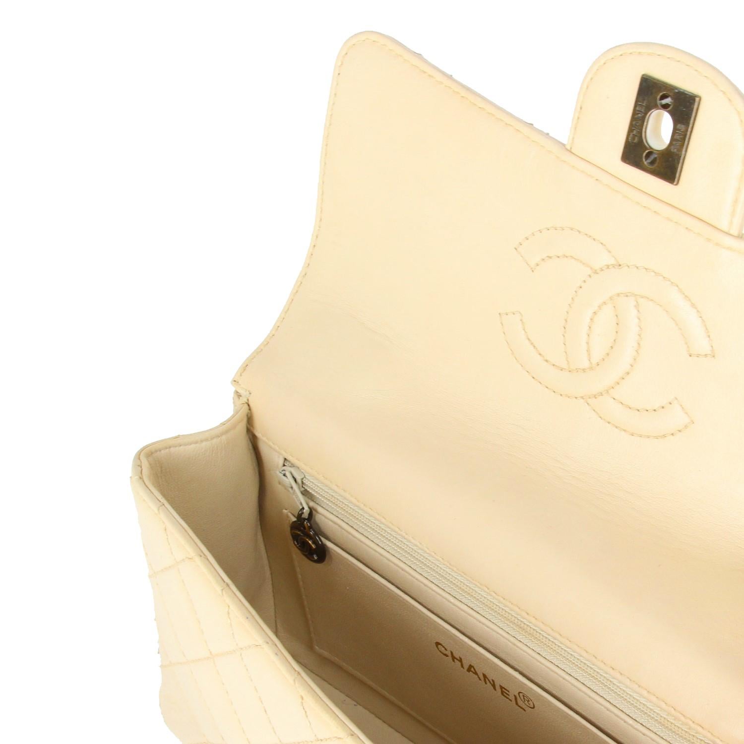 1990s Chanel beige leather bag  6