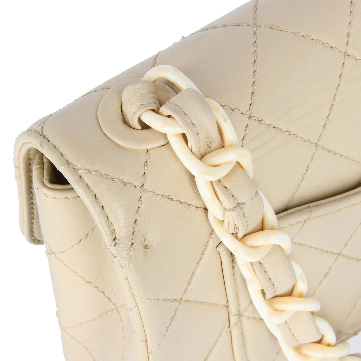 1990s Chanel beige leather bag  9