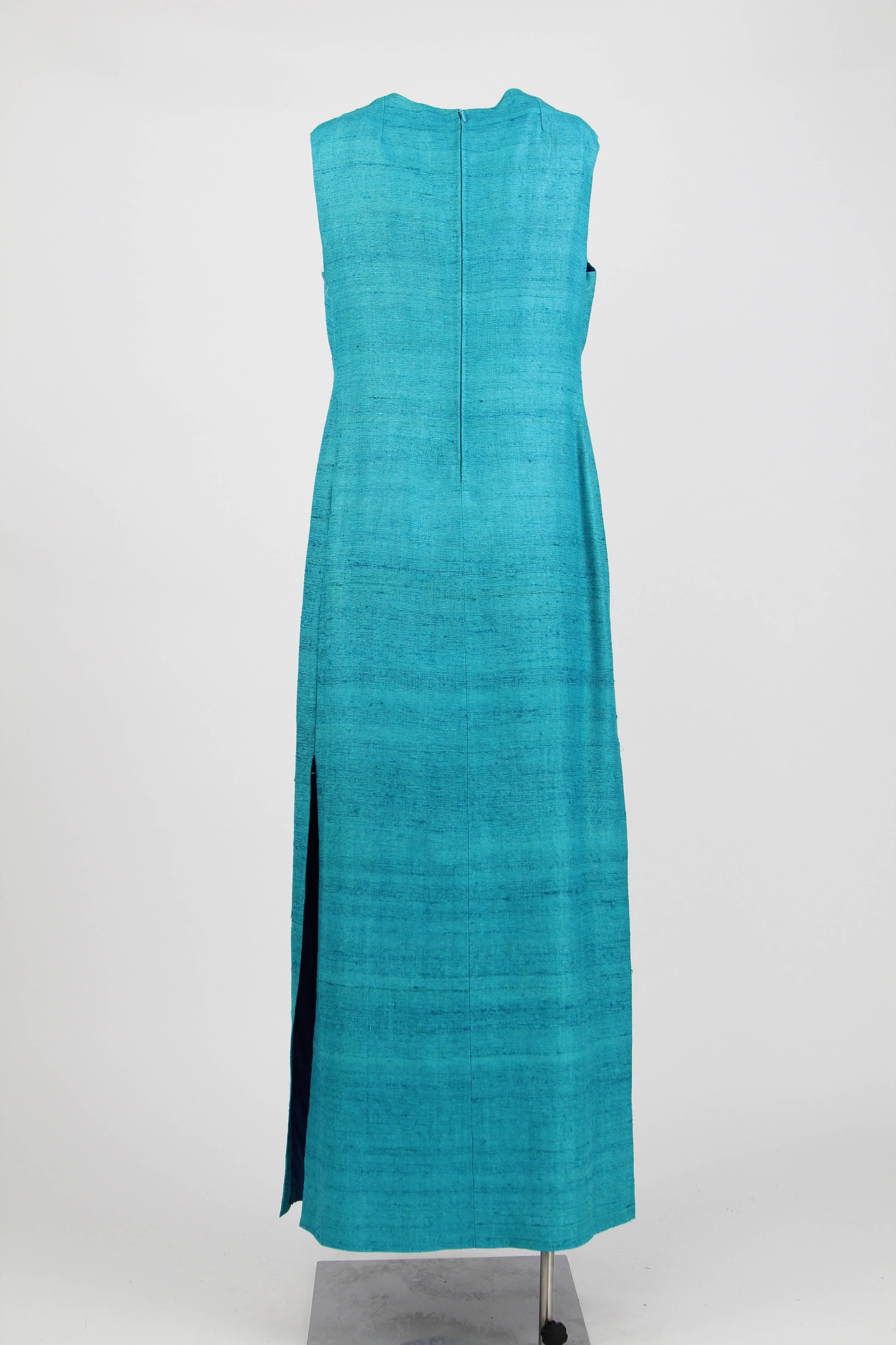 Blue Artisanal Italian Dress
