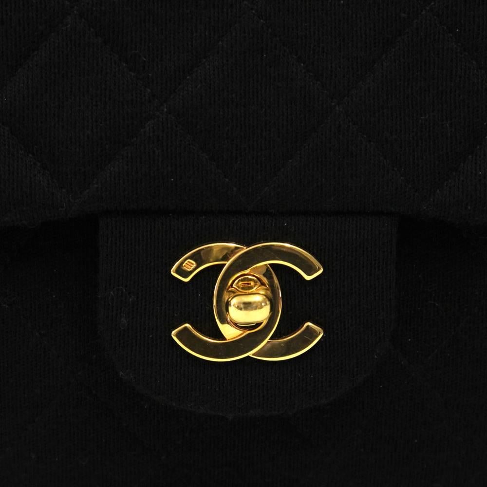 1990s Chanel Black Jersey 2.55 Bag 2