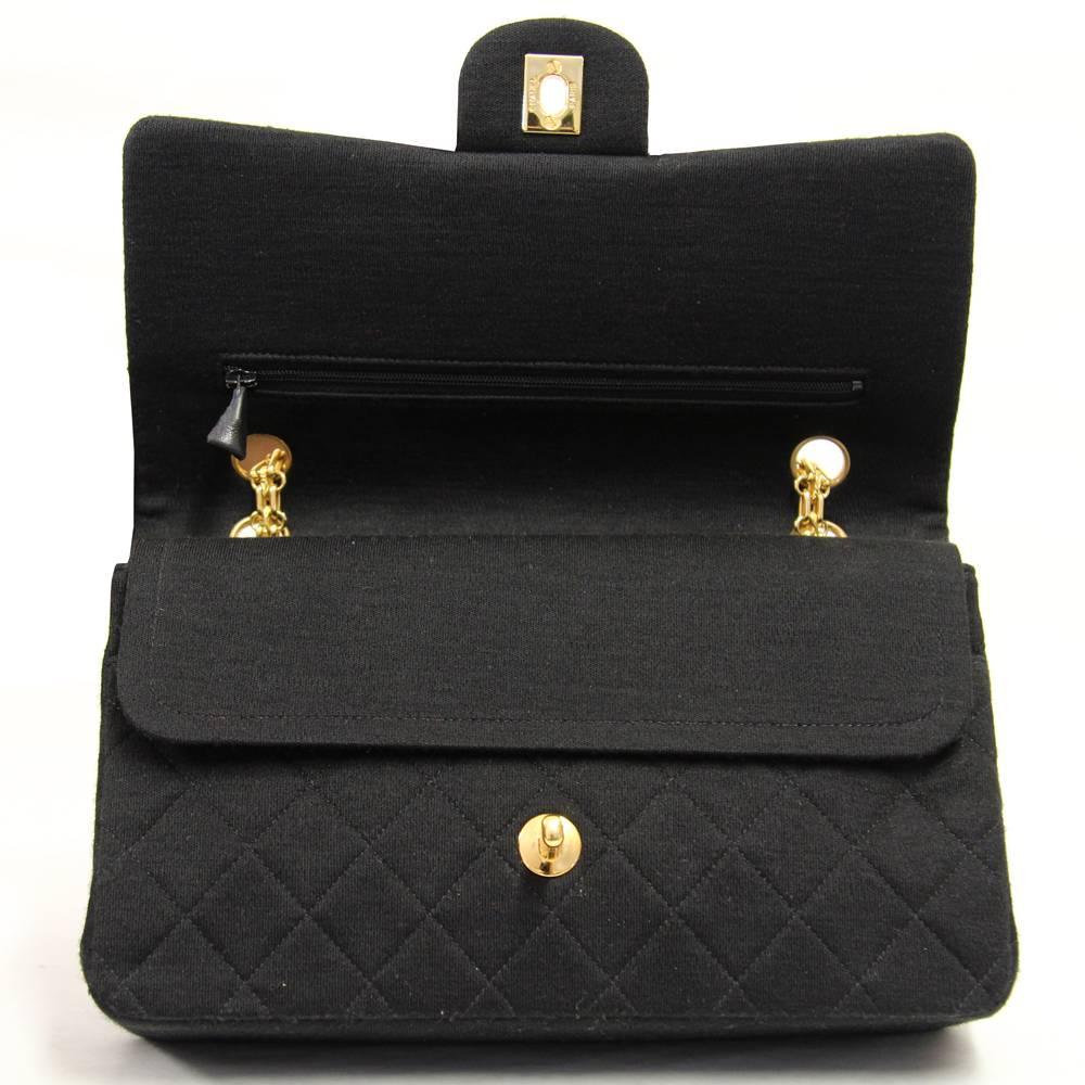1990s Chanel Black Jersey 2.55 Bag  1
