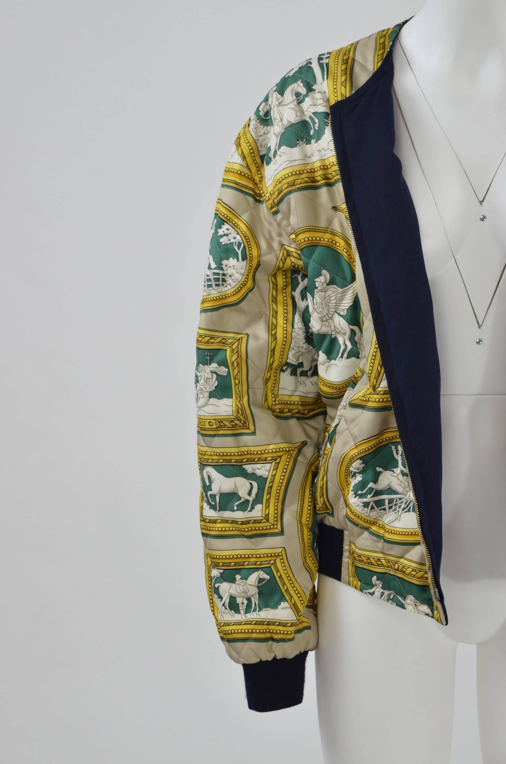 Women's or Men's 1980s Hermès Reversible Silk Jacket 