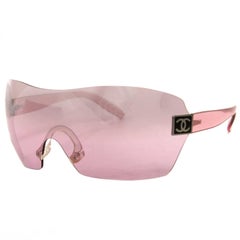 2000s Chanel Transparent Pink Sunglasses