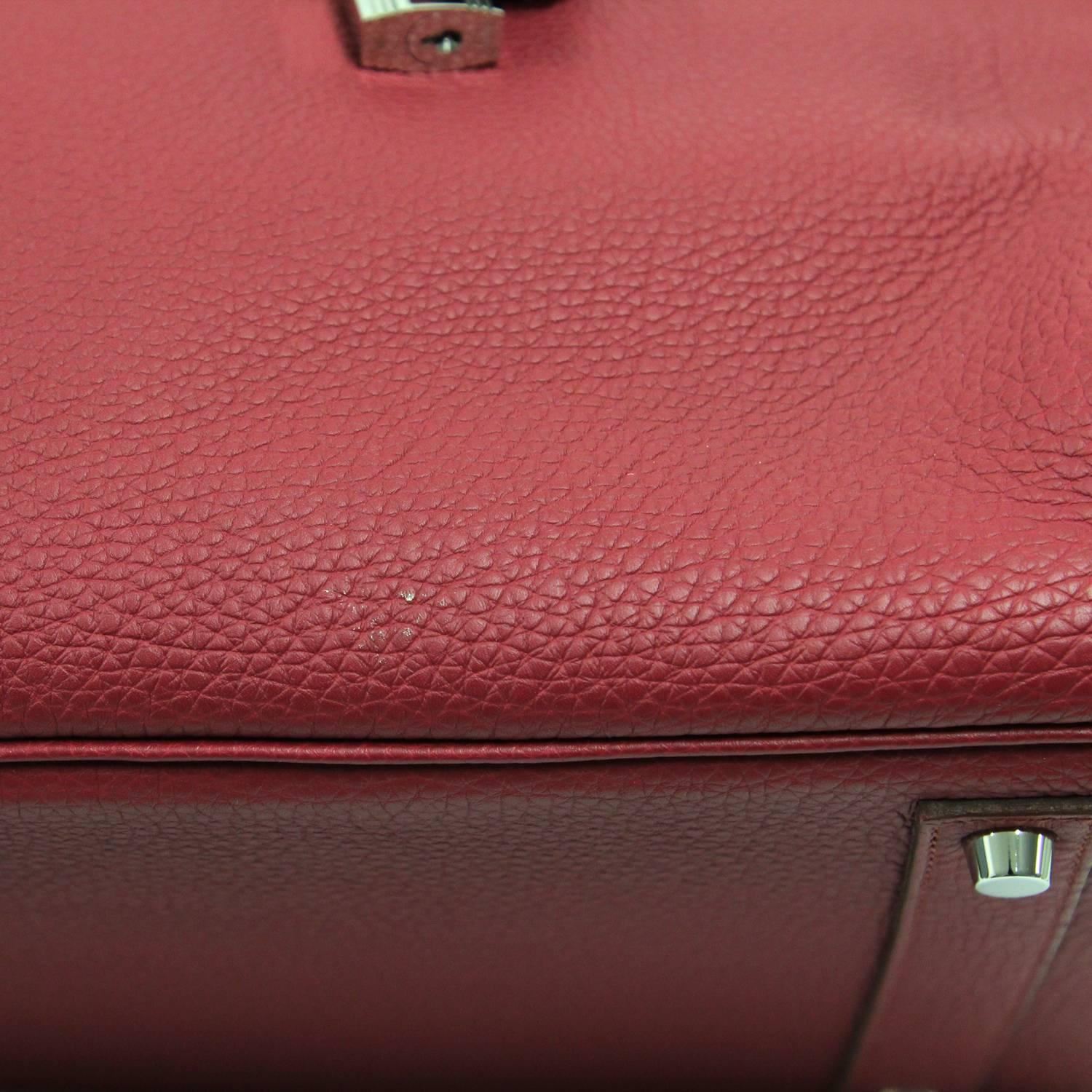2000s Hermès Clemence Rubis Leather Birkin Bag 40cm 3