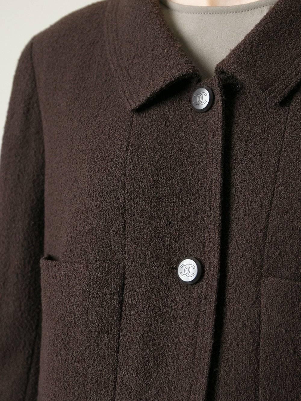 Chanel Brown Wool Vintage Suit, 1990 In Excellent Condition In Lugo (RA), IT