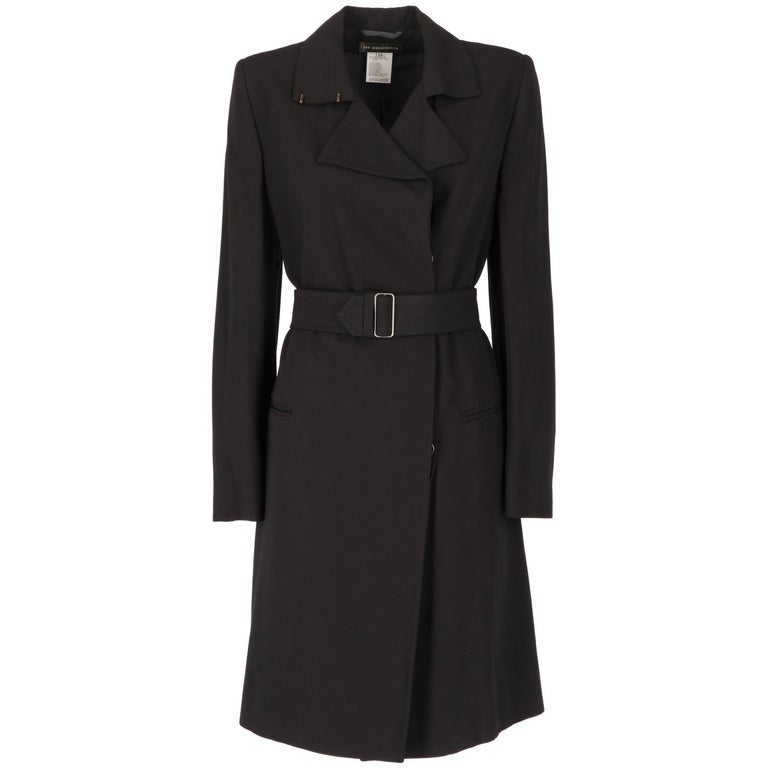 2000s Ann Demeulemeester Black Vintage Overcoat at 1stDibs
