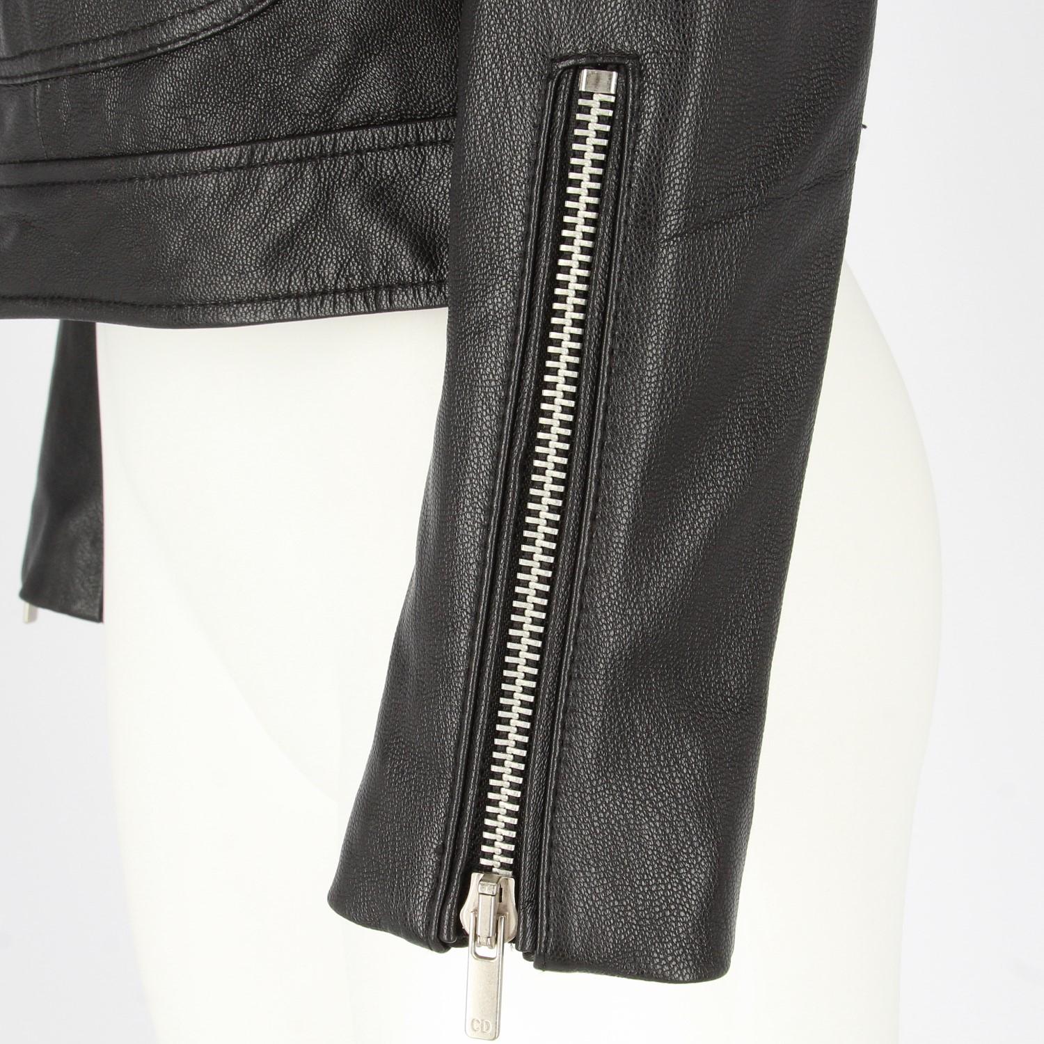 Women's 2010s Dior Black Leather Biker Jacket 