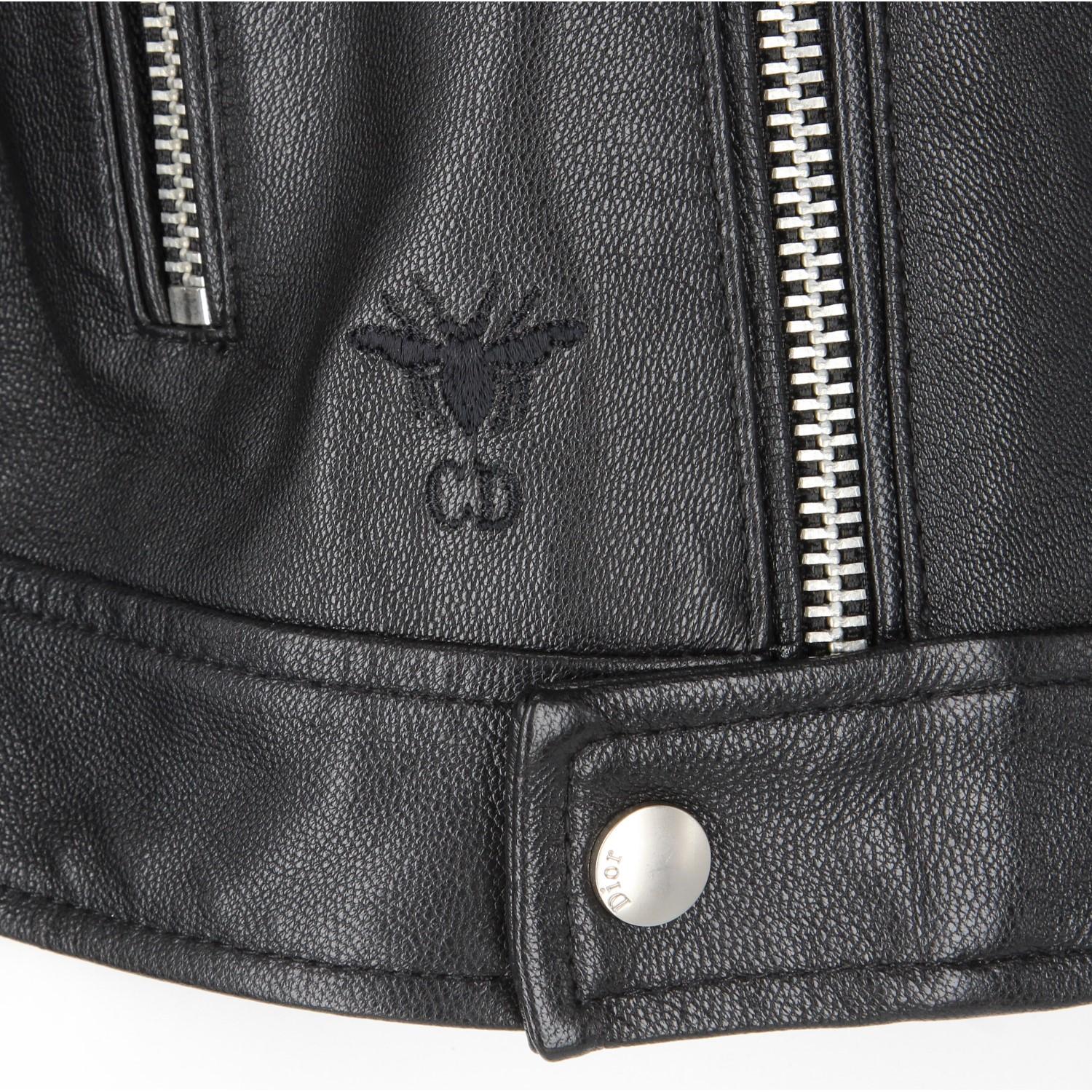 2010s Dior Black Leather Biker Jacket  3