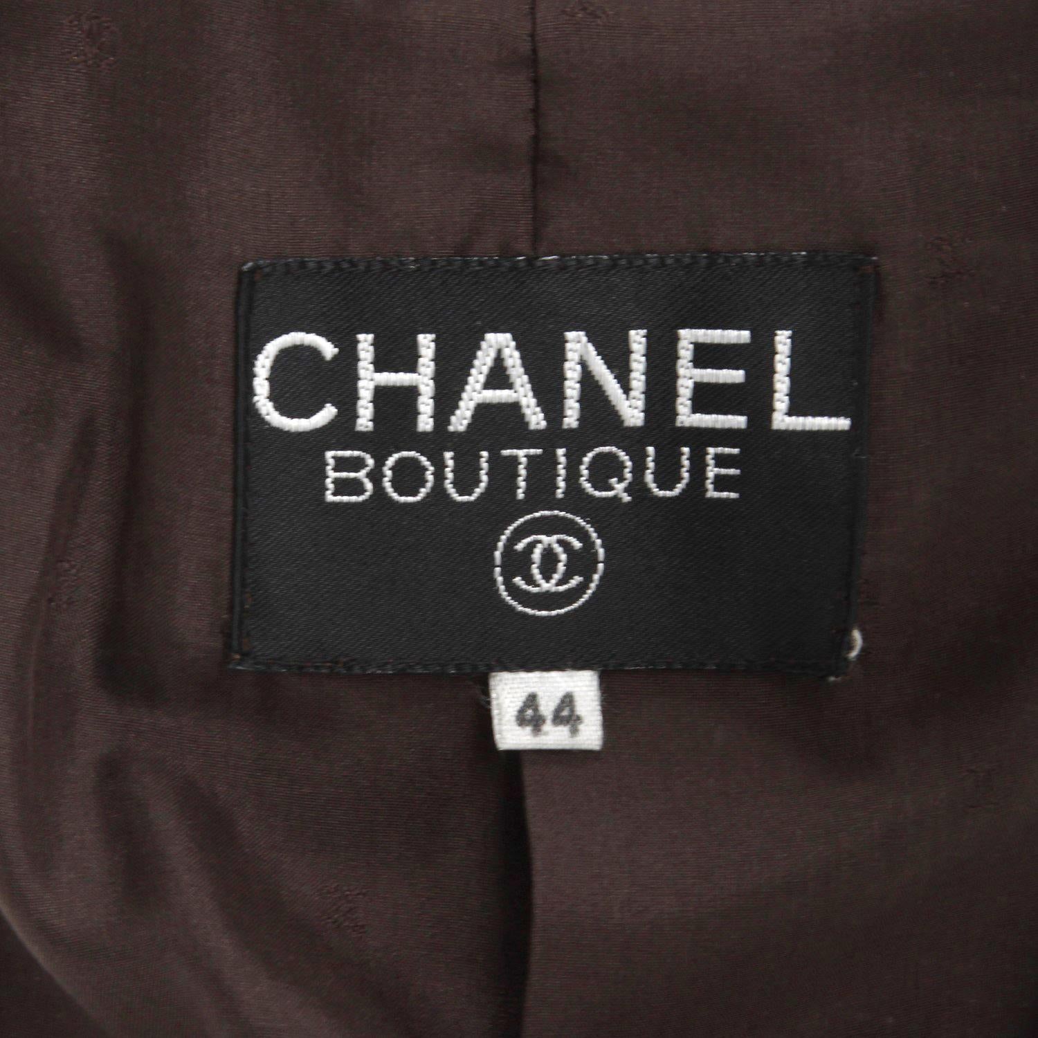 1990s Chanel brown Vintage Skirt Suit 6