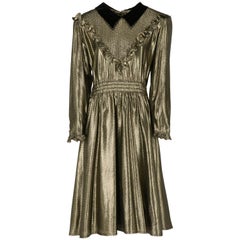 1980s Valentino gold lurex Dress